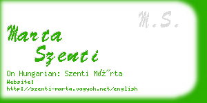 marta szenti business card